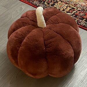 Plush Brown Pumpkin Pillow
